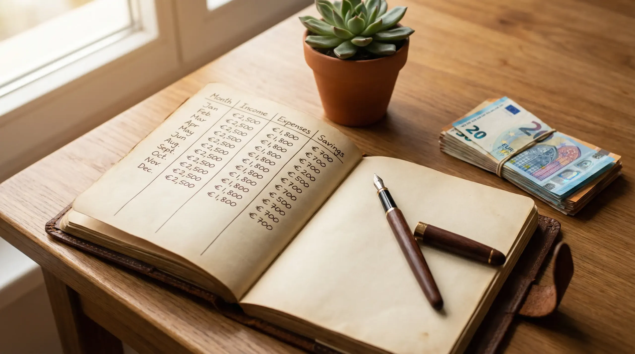 Bankroll management - notitieboekje met budget planning en pen