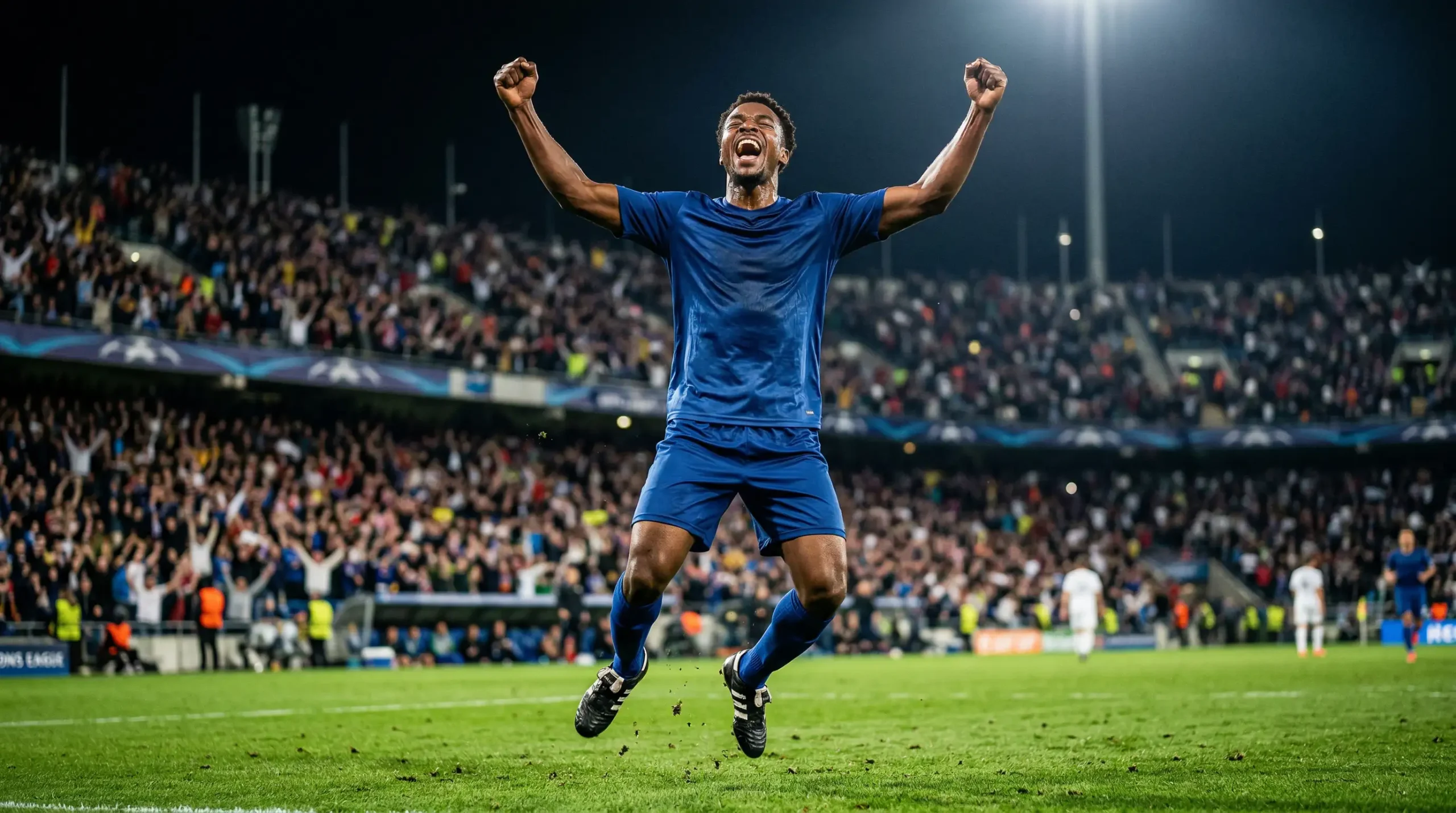 Doelpuntenmaker wedden - voetballer viert doelpunt