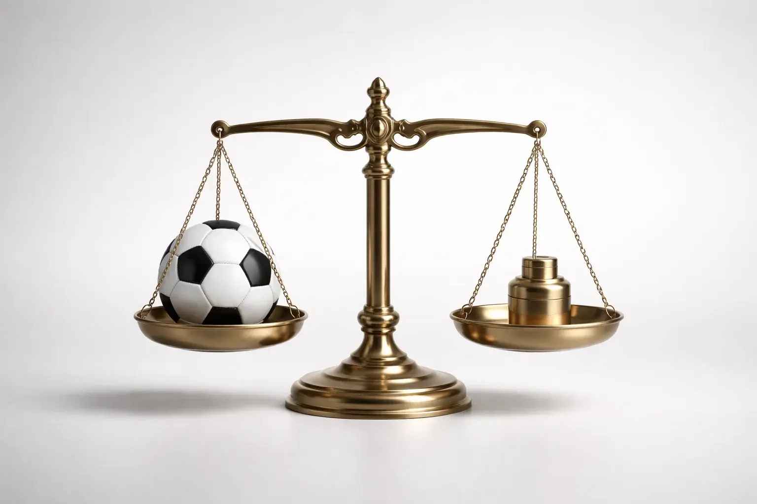 Draw no bet strategie - evenwichtige weegschaal met voetbal