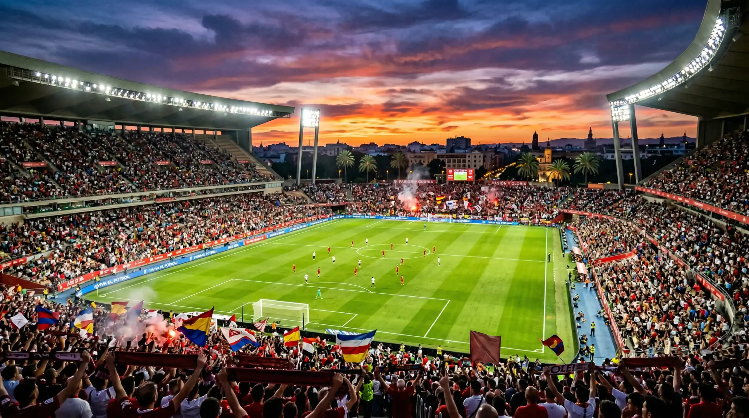 Wedden op La Liga - Spaans stadion met avondlucht